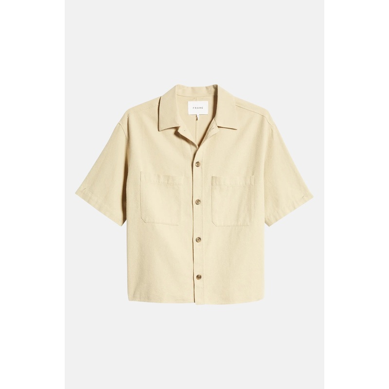 Short Sleeve Woven Shirt Milk Beige