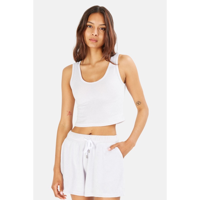 Zo Cropped Tank Whiteout Lilac