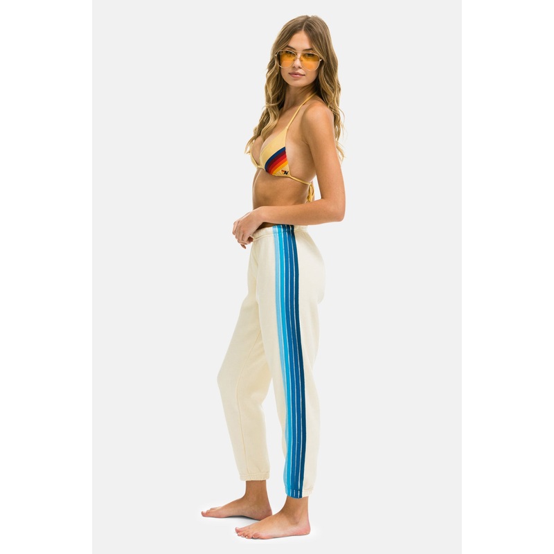 5 Stripe Sweatpants Vintage White/Blue