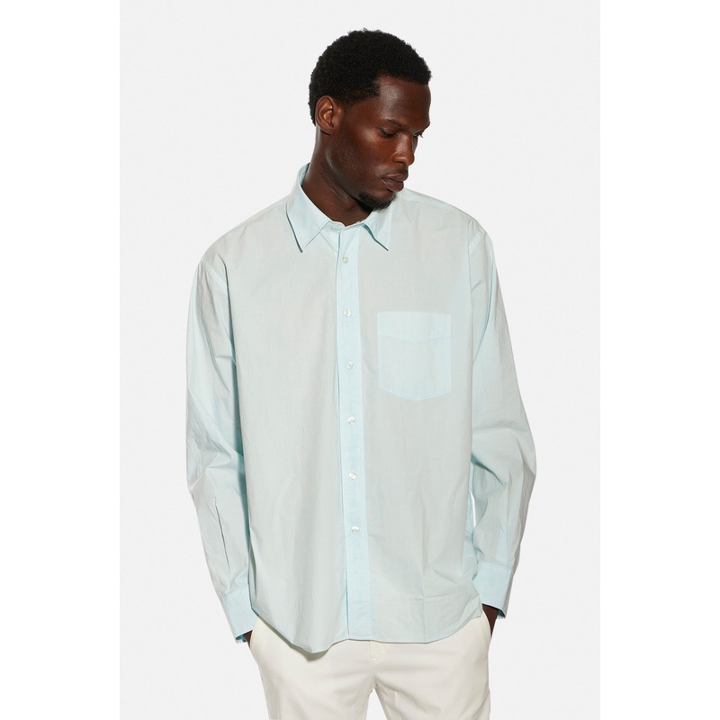 Crinkle Poplin Shirt Turquoise