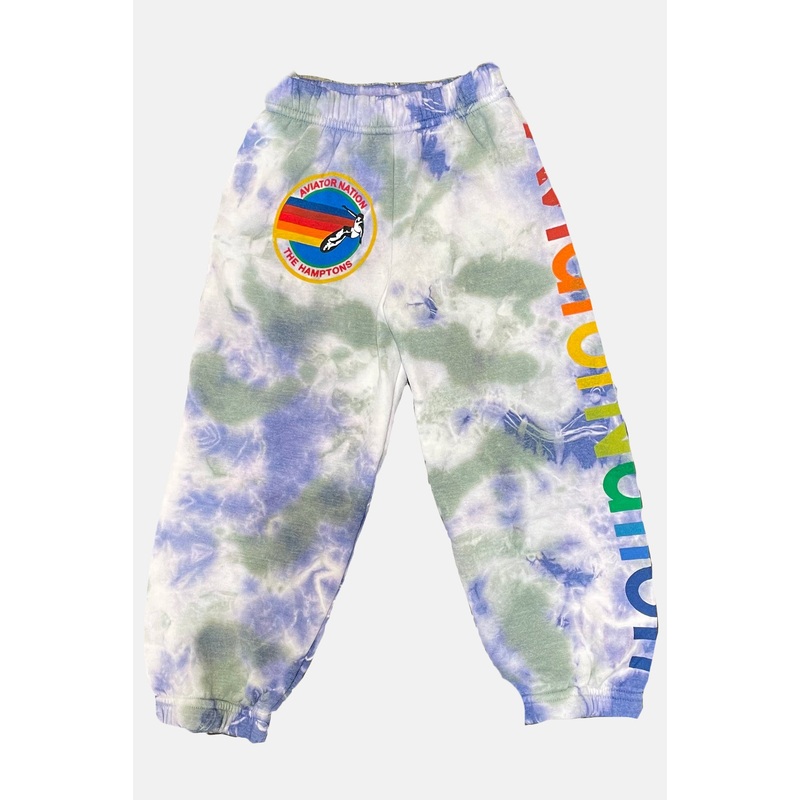 Kids Hamptons Sweatpants Tie Dye Cloud Purple