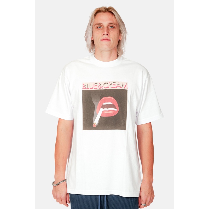 Smokin Lips Tee White|XS|S|M|L|XL|XXL