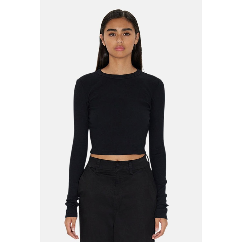 Verona Crop Long Sleeve Jet Black