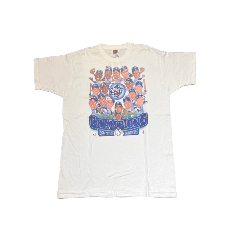 Vintage 1998 Yankees World Series Cartoon Tee White