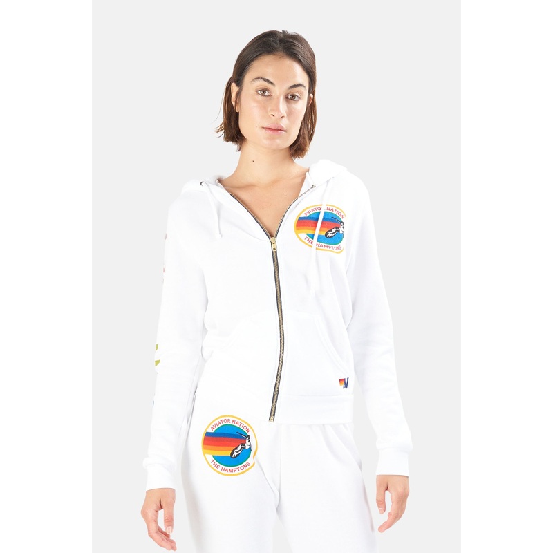 Women’s Hamptons Zip Hoodie White