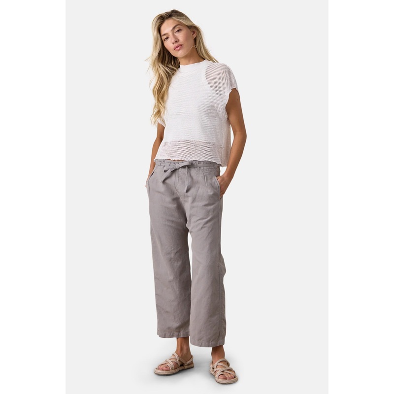 Akari Tie Waist Pants Pale Grey
