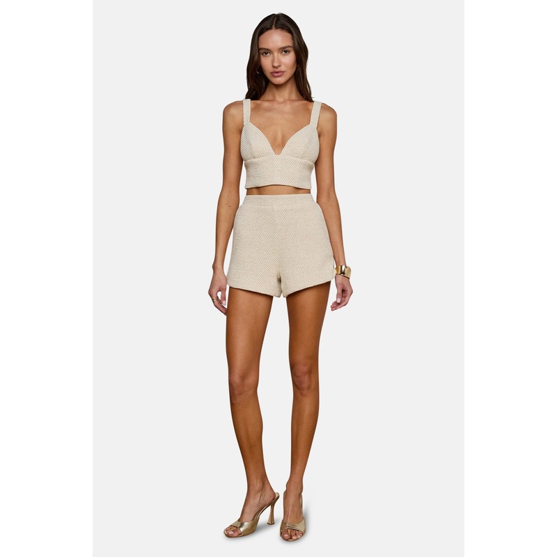 Castalia Knit Bra Top White/Ivory/Gold