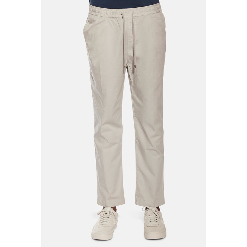 Daniel Drawstring Poplin Pant Pearl Grey