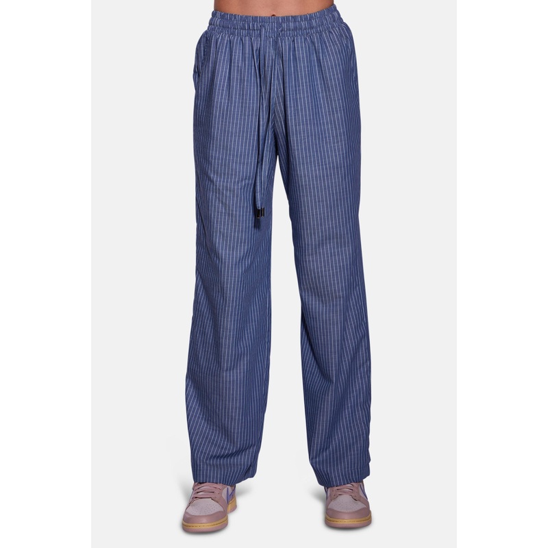Georgica Beach Poplin Pant Denim Chalk Stripe