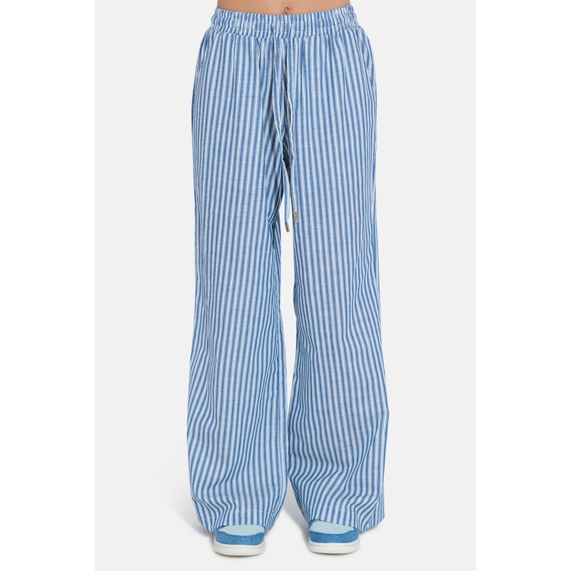 Georgica Beach Poplin Pant Denim White Stripe