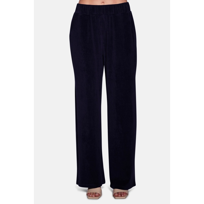 Goldie Wide Leg Terry Pant Navy