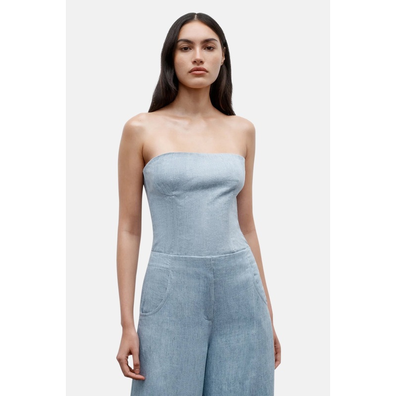 Jillian Bustier Hemp Top Light Indigo