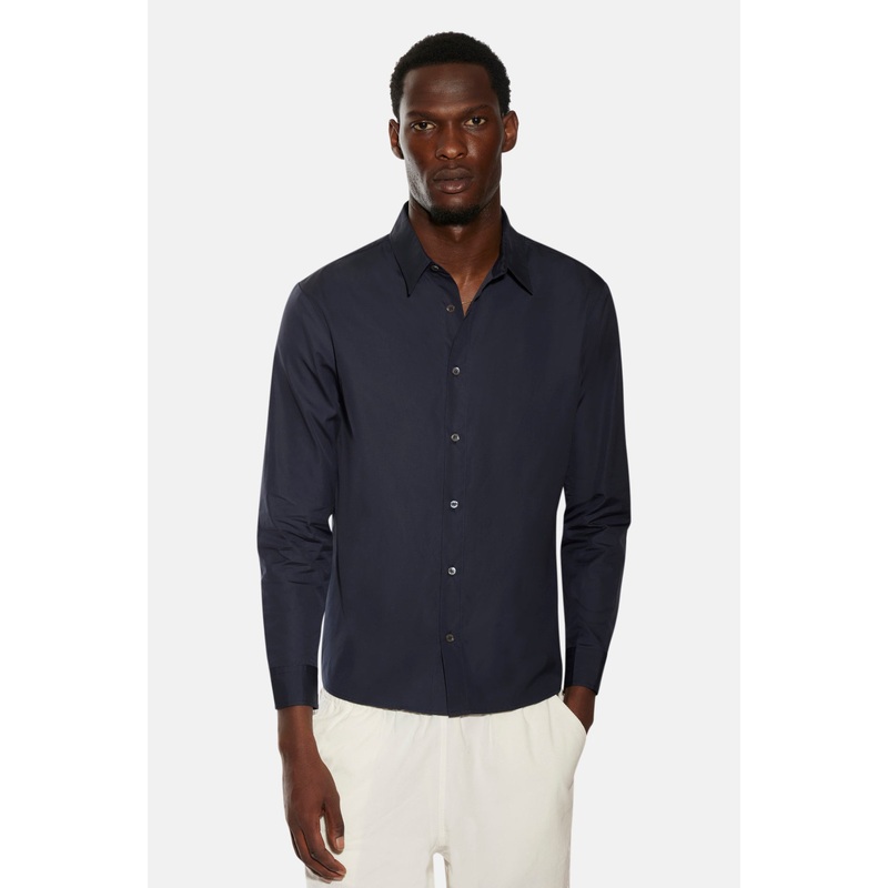 Joseph Button Up Shirt Rich Navy