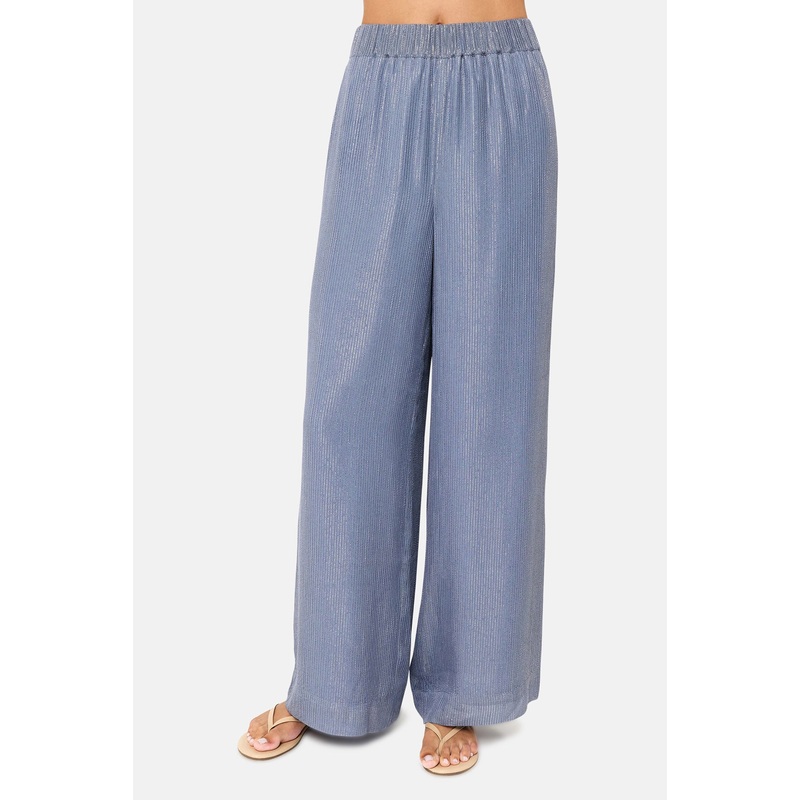 Medina Metallic Chiffon Pant Bluebird