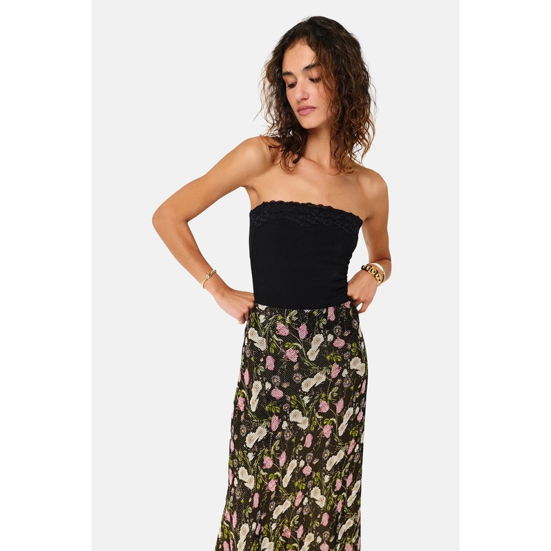 Rama Strapless Rib Knit Camisole Black