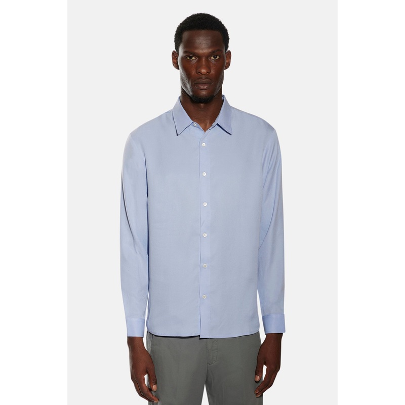 Reynold Sueded Feel Button Up Blue