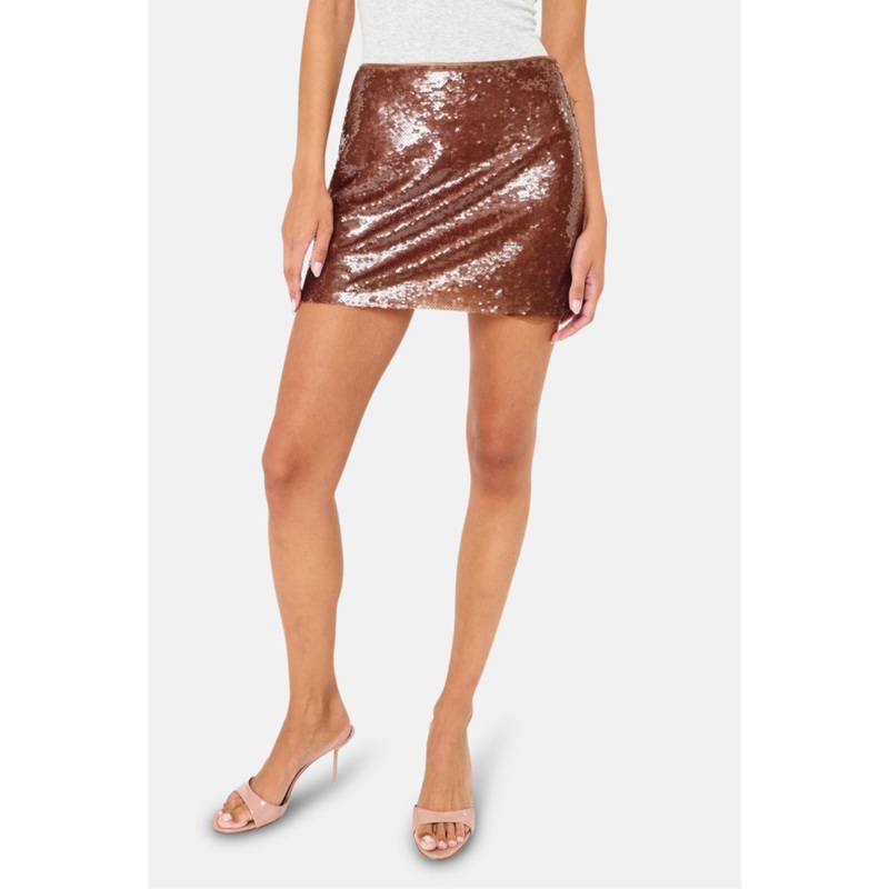Riyo Sequin Skirt Carob|0|2|4|6