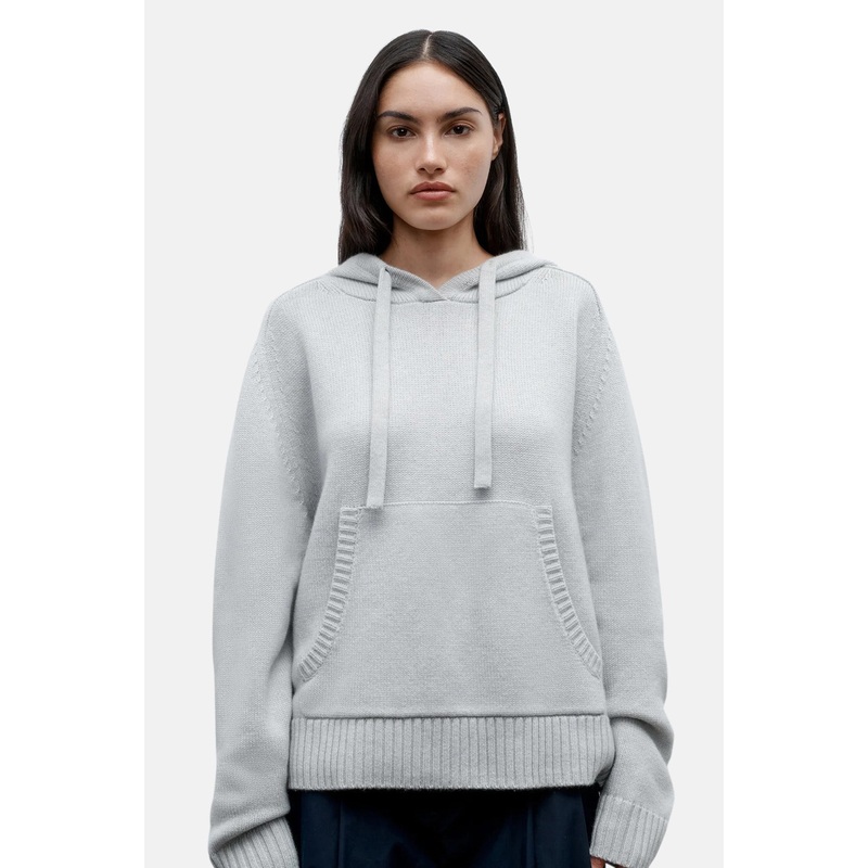 Saddle Crew Hoodie White Heather Grey