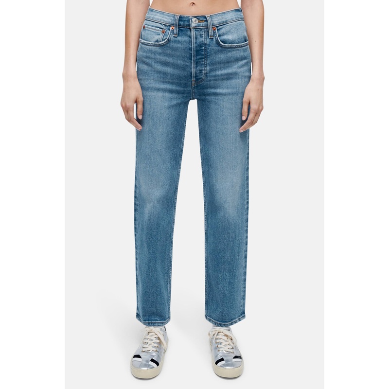 70s Stove Pipe Jean Classic Faded Blue