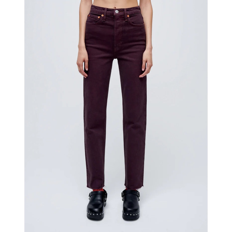 70s Stove Pipe Jean Washed Plum