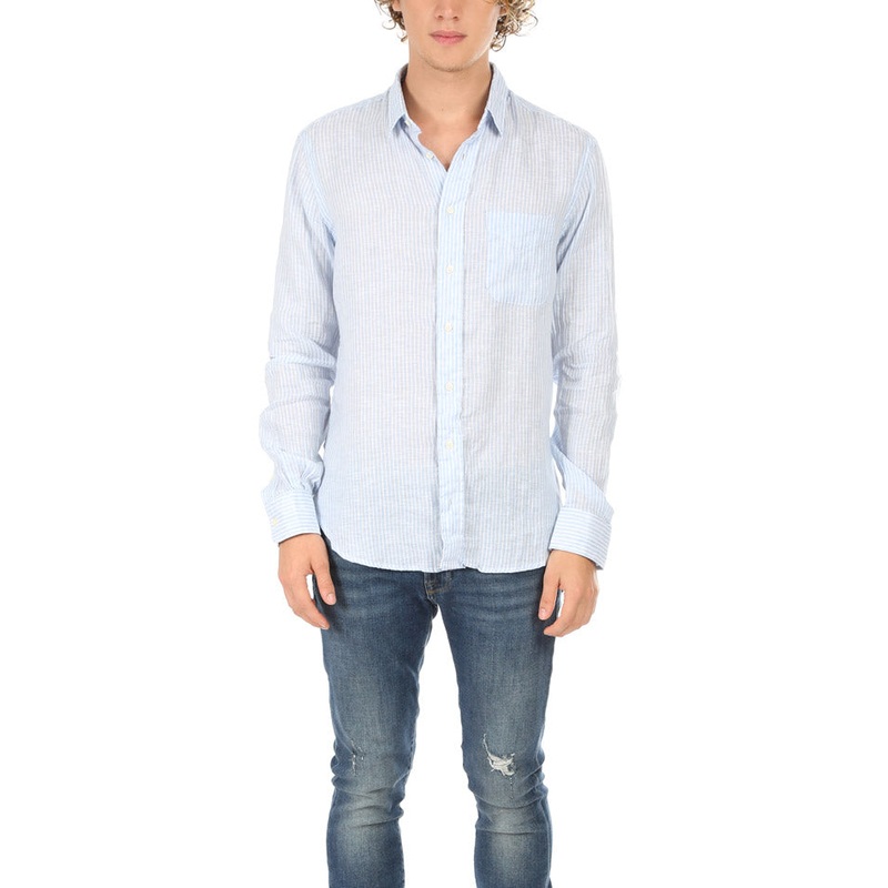 Blue&Cream Linen Button Down|XL