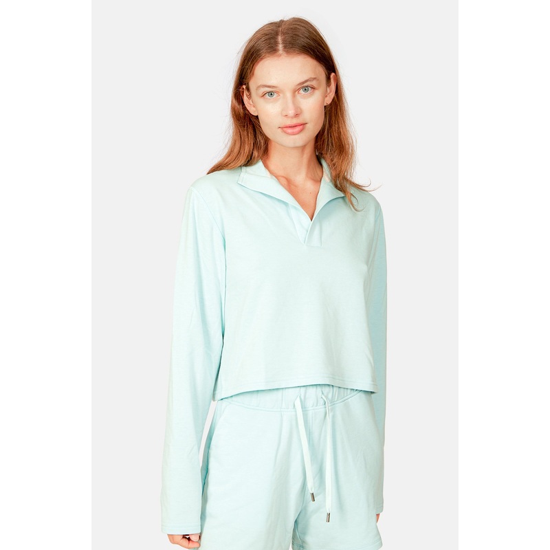 Charlie Cropped Pop Collar Seaglass