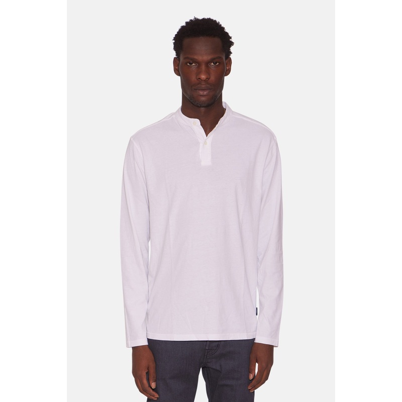 Organic Henley Long Sleeve White