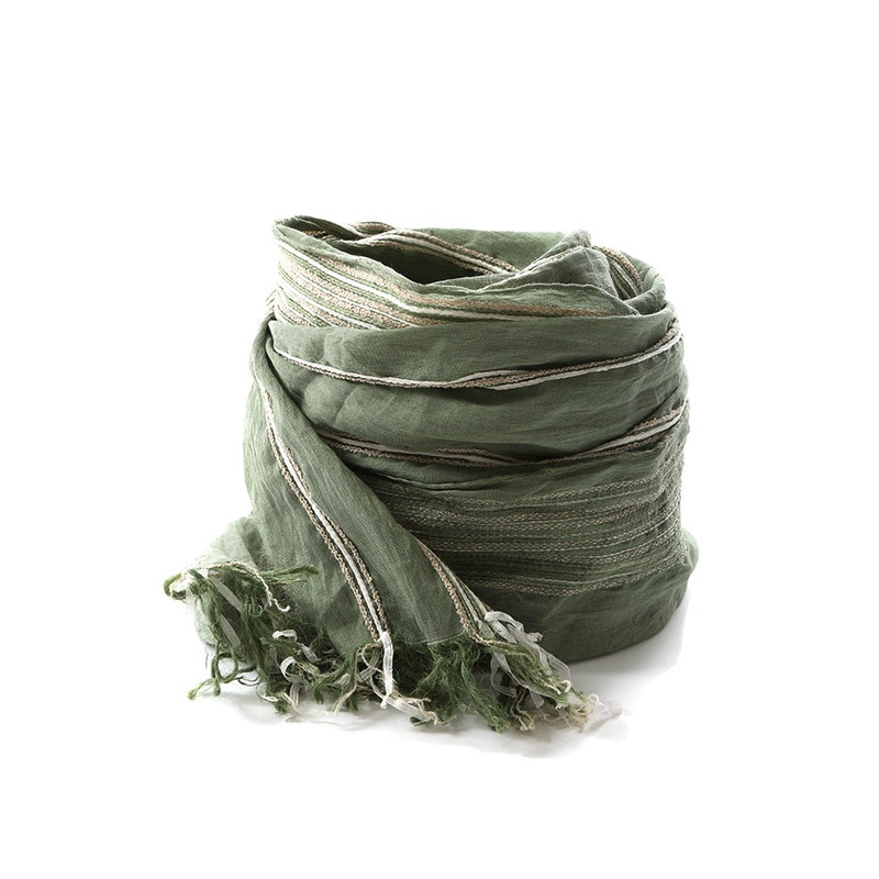 Yigal Azrouel Embroidered Scarf Sage