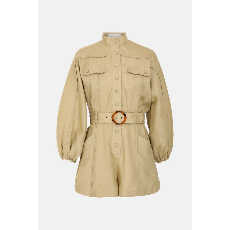 Tiggy Panelled Playsuit Khaki|0P|0|1|2|3