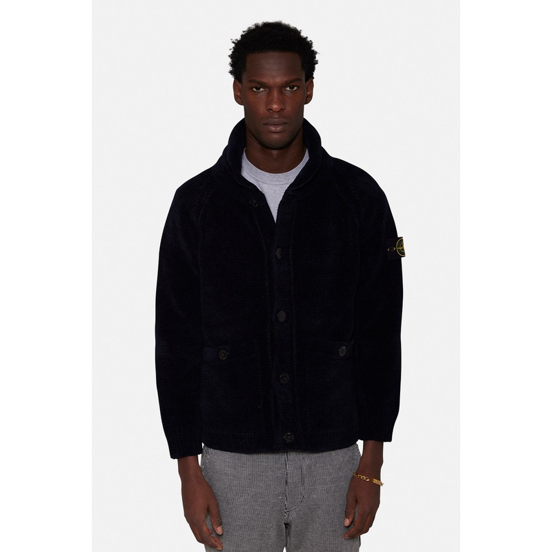 Chenille Cardigan Navy Blue|L|XL|XXL