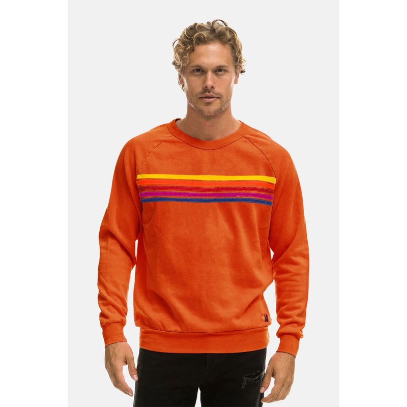 Men’s 5 Stripe Sweatshirt Orange/Yellow Purple