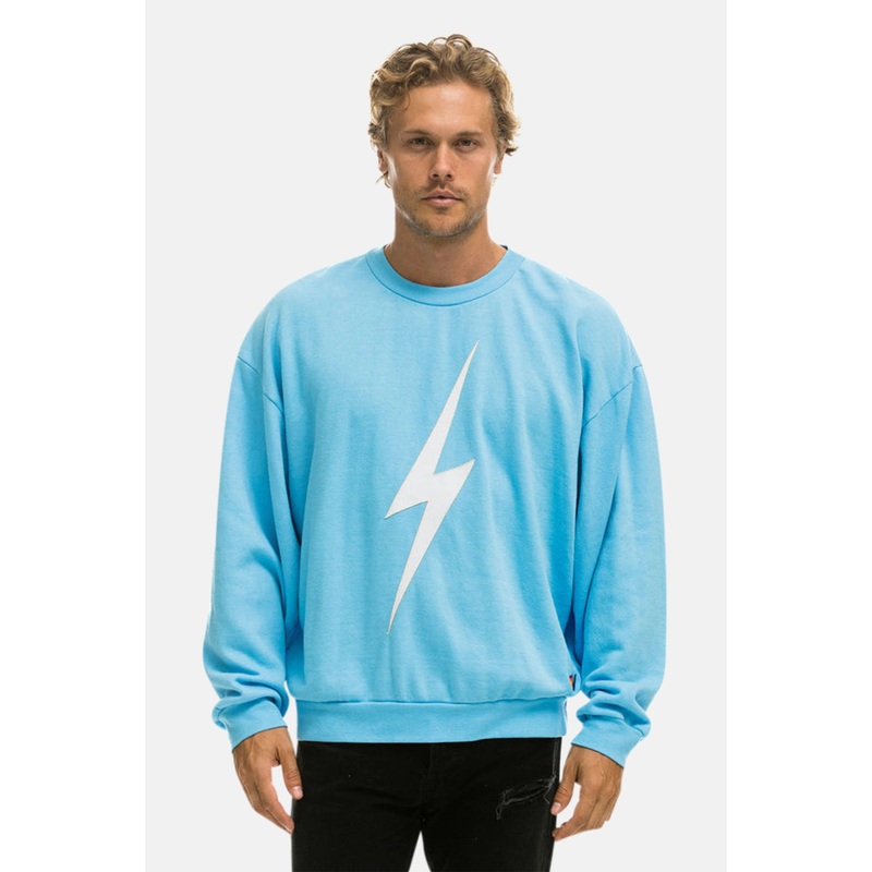 Men’s Bolt Stitch Crew Sweatshirt Sky/White