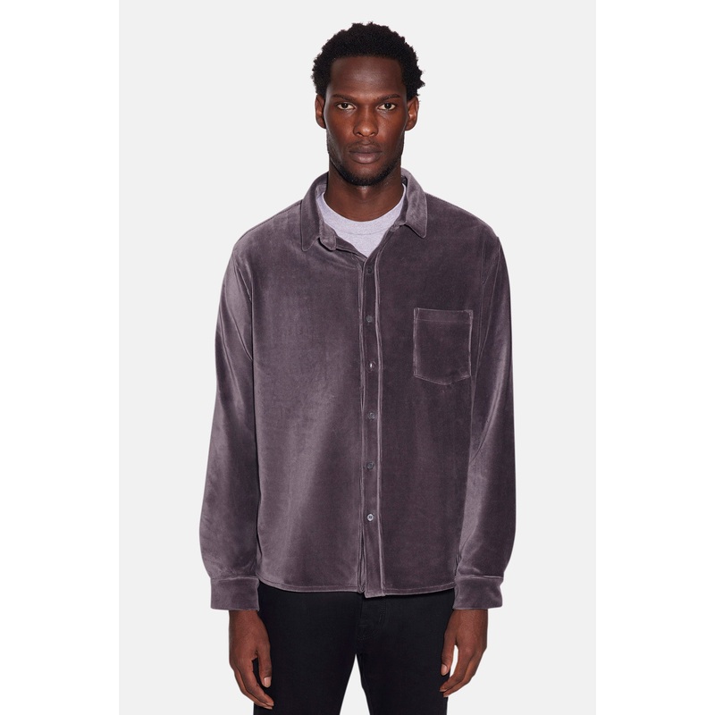 Micro Cord Velour Shirt Charcoal
