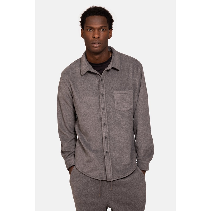 Polar Fleece Overshirt Mid Grey
