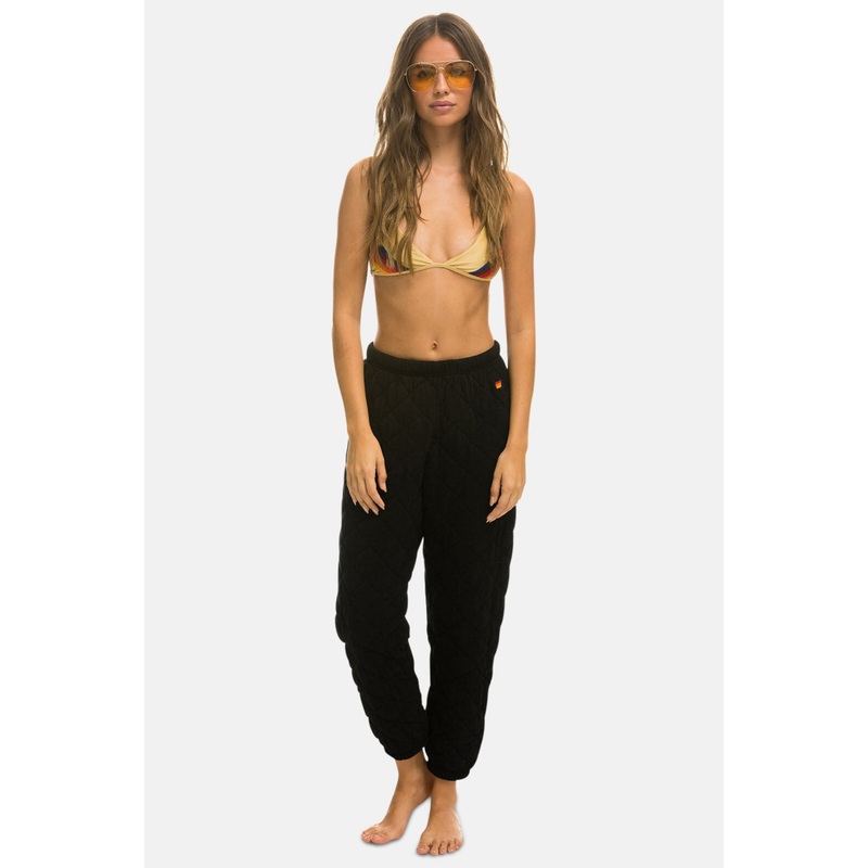 Quilted Sweatpants Black|XS|S|M|L