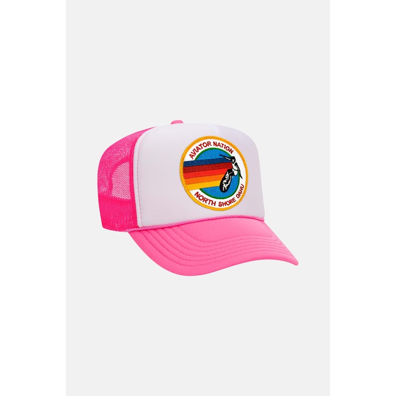 Signature Trucker Hat Neon Pink/White