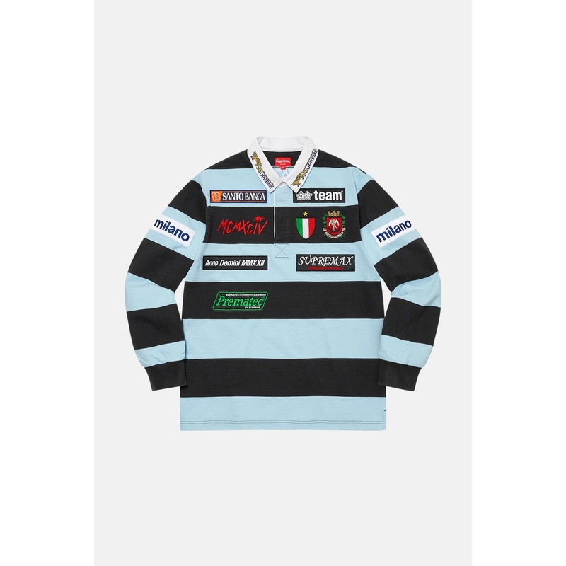 Stripe Rugby Shirt Black|S|Black