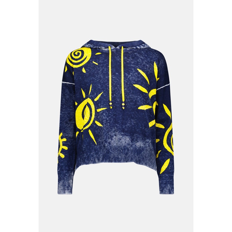 Sun Print Hoodie Navy|XS|S|M|L