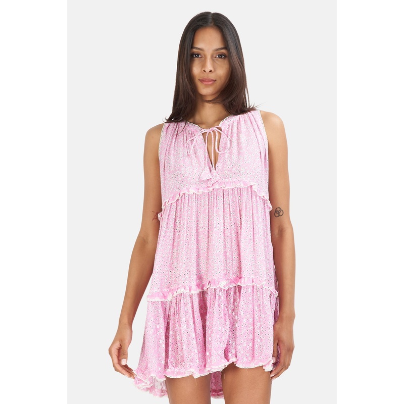 Beliza Flowers Dress Pink|S|M