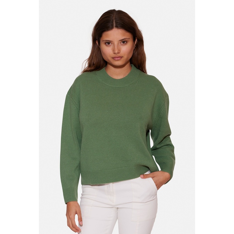 Boy Cashmere Crewneck Prep Green