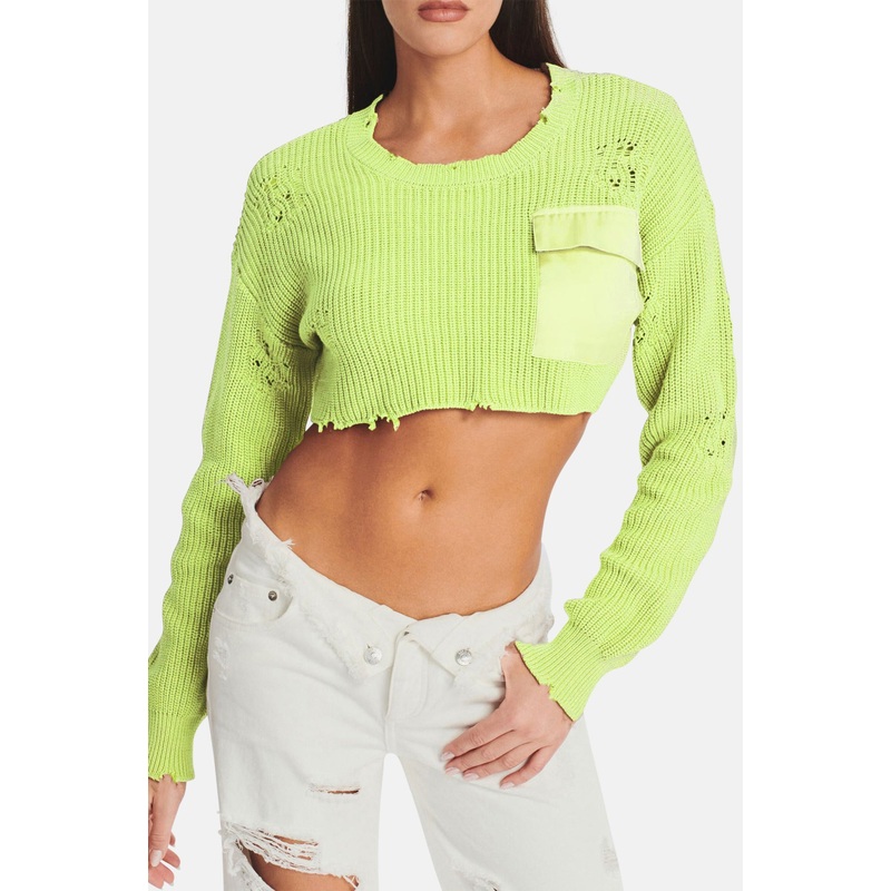 Cropped Devin Sweater Lime|XXS|XS|S|M|L