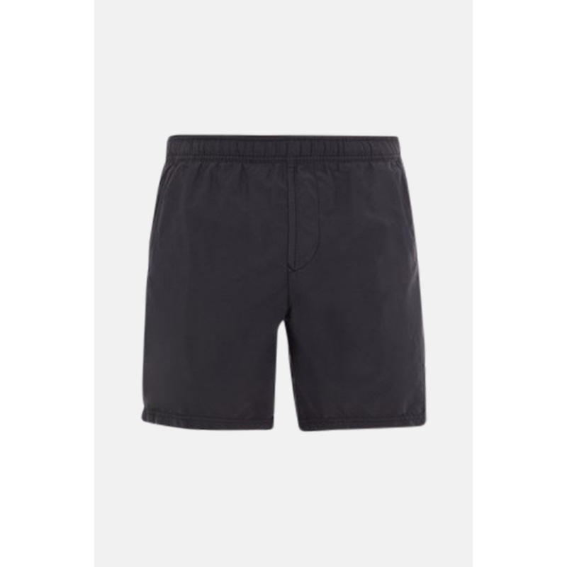 Garment Dyed Cotton Swim Shorts Black