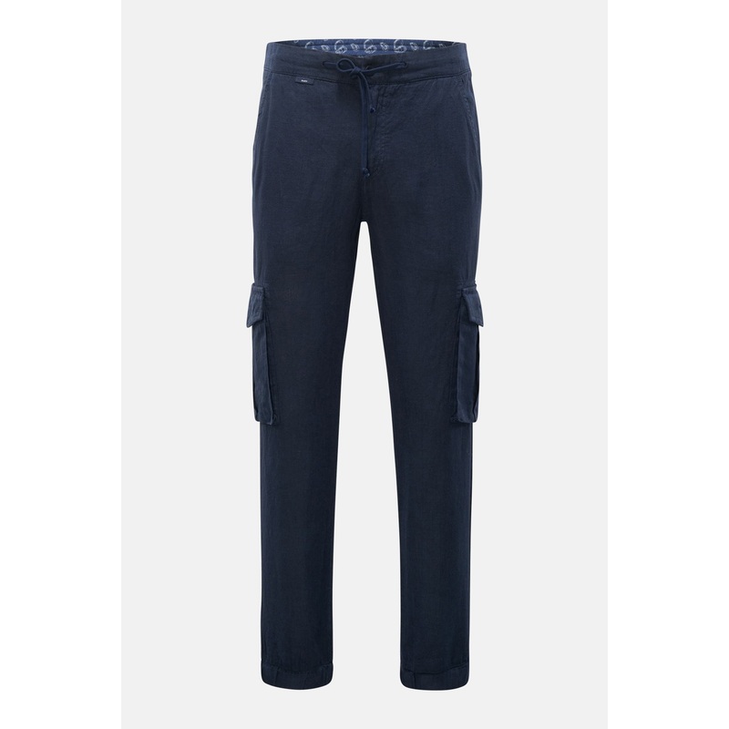 Linen Cargo Joggers Navy|S|M|L|XL|XXL
