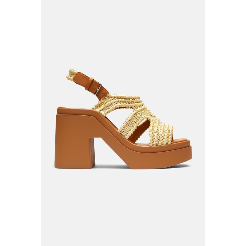 Natsu Sandal Natural Raffia/Gold