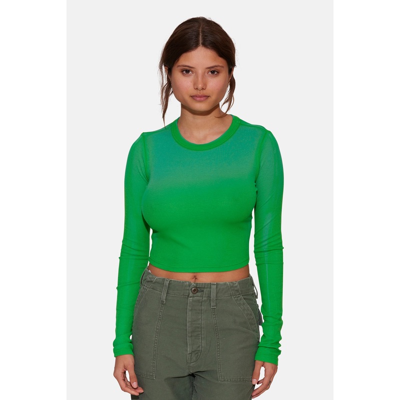 Verona Crop Long Sleeve Lime Cast
