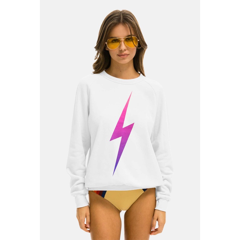 Women’s Bolt Fade Lightweight Sweatshirt White/Pink Purple
