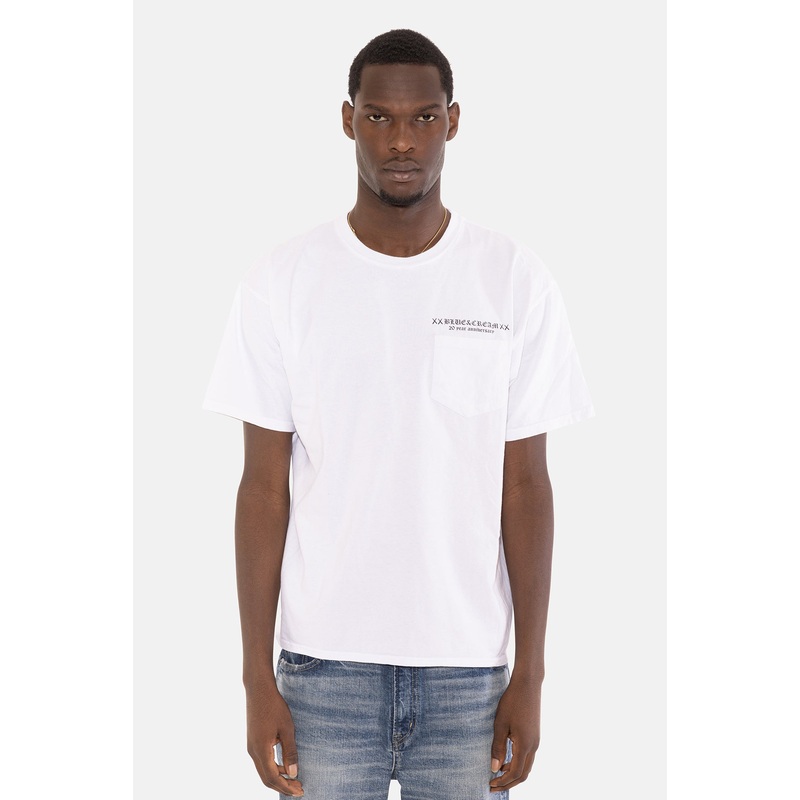 20 Year Anniversary Floating Pocket Tee White