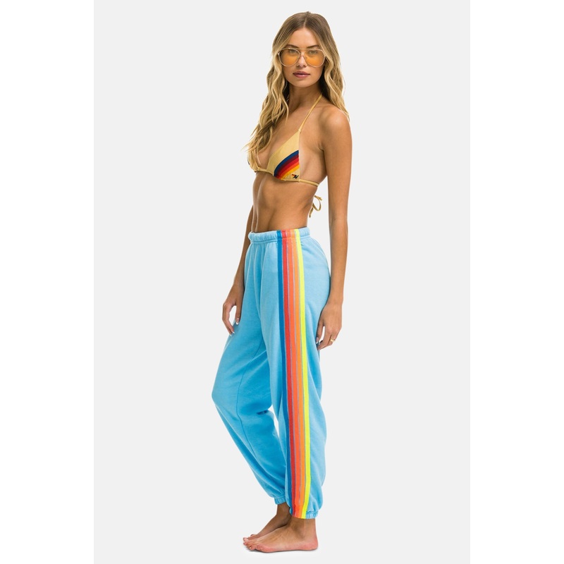 5 Stripe Sweatpants Sky/Neon Rainbow