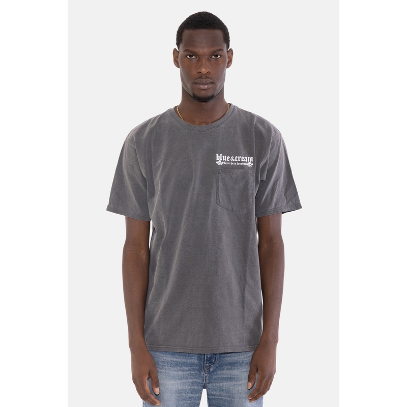 Been Here Forever Floating Pocket Tee Washed Black