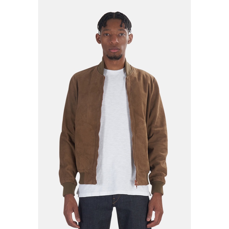 Leather Suede Bomber Beige|S|M|L|XL|XXL